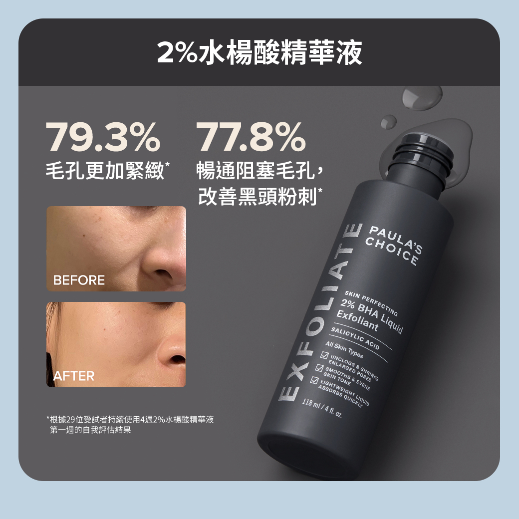 2%水楊酸精華液+10%B3毛孔調理美白精萃質地